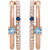 14K Rose Gold Natural Multi-Gemstone & 1/5 CTW Natural Diamond Hoop Earrings