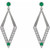 14K White Gold Natural Emerald & 3/8 CTW Natural Diamond Geometric Earrings