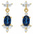 14K Yellow Gold  Natural Blue Sapphire & 1/3 CTW Natural Diamond Earrings