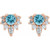14K Rose Gold Natural Blue Zircon & 1/6 CTW Natural Diamond Earrings