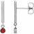 14K White Gold Natural Ruby Bar Earrings
