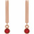 14K Rose Gold Natural Ruby Bar Earrings