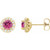 14K Yellow Gold Natural Pink Tourmaline & 1/4 CTW Natural Diamond Earrings