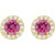 14K Yellow Gold Natural Pink Tourmaline & 1/4 CTW Natural Diamond Earrings