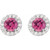 14K White Gold Natural Pink Tourmaline & 1/4 CTW Natural Diamond Earrings