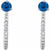 14K White Gold Natural Blue Sapphire & 1/6 CTW Natural Diamond Hoop Earrings