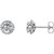 14K White Gold 1 1/3 CTW Natural Diamond Halo Earrings