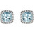 14K White Gold Natural Aquamarine & 1/8 CTW Natural Diamond Earrings