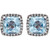 14K White Gold Natural Sky Blue Topaz & 1/8 CTW Natural Diamond Earrings