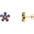 14K Yellow Gold Natural Amethyst Flower Earrings