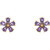 14K Yellow Gold Natural Amethyst Flower Earrings