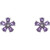 14K White Gold Natural Amethyst Flower Earrings