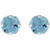 14K White Gold Round Aquamarine Woven-Design Earrings