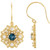 14K Yellow Gold Natural London Blue Topaz & 1/2 CTW Natural Diamond Earrings