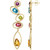 14K Yellow Gold Natural Amethyst, Natural Swiss Blue Topaz, Natural Peridot, Natural Pink Tourmaline & Natural Citrine Earrings