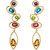 14K Yellow Gold Natural Amethyst, Natural Swiss Blue Topaz, Natural Peridot, Natural Pink Tourmaline & Natural Citrine Earrings