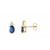 14K Yellow Gold Natural Blue Sapphire & 1/8 CTW Natural Diamond Earrings