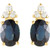14K Yellow Gold Natural Blue Sapphire & 1/8 CTW Natural Diamond Earrings