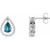14K White Gold Natural London Blue Topaz & 1/3 CTW Natural Diamond Halo-Style Earrings