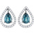 14K White Gold Natural London Blue Topaz & 1/3 CTW Natural Diamond Halo-Style Earrings