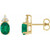 14K Yellow Gold Natural Emerald & .06 CTW Natural Diamond Earrings