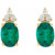 14K Yellow Gold Natural Emerald & .06 CTW Natural Diamond Earrings