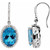 14K White Gold Natural Swiss Blue Topaz & 7/8 CTW Diamond Earrings