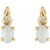 14K YellowGold Natural White Opal & .03 CTW Natural Diamond Earrings