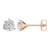 14K Rose Gold 1 CTW Natural Diamond 3-ProngStud Earrings