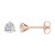 14K Rose Gold 1/2 CTW Natural Diamond 3-Prong Stud Earrings