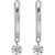 14K White Gold 1/3 CTW Drilled Natural Diamond Hinged Hoop Earrings