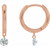 14K Rose Gold 1/3 CTW Drilled Natural Diamond Hinged Hoop Earrings