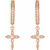 14K Rose Gold 1/8 CTW Natural Diamond Cross Hoop Earrings