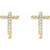 14K Yellow Gold 1/4 CTW Natural Diamond Cross Huggie Earrings