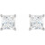 14K White Gold 1/5 CTW Sqare Natural Diamond Earrings