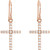 14K Rose Gold 1/2 CTW Natural Diamond Cross Earrings