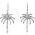 14K White Gold 3/8 CTW Natural Diamond Palm Tree Earrings