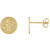 14K Yellow Gold 3-Letter Script Monogram Stud Earrings