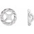 14K White Gold 6mm Rope Earring Jackets