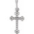 Platinum Dainty Beaded Cross Pendant