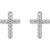 Natural Diamond Platinum Cross Earrings