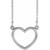 Platinum Polished Metal Heart Necklace