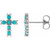 Platinum Natural Turquoise Cross Earrings