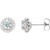 Platinum Diamond White Sapphire Earrings