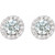 Platinum Diamond White Sapphire Earrings