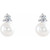 Freshwater Pearl & Natural Diamond Platinum Earrings