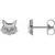 Platinum Tiny Cat Earrings