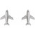 Platinum Tiny Airplane Earrings
