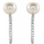Platinum Freshwater Pearl & 1/6 CTW Diamond Hoop Earrings