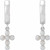 Platinum Pearl Cross Hoop Earrings